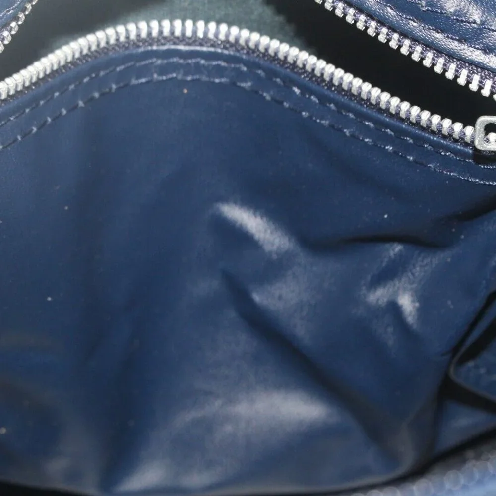 Dior Navy Embossed Nubuck Boston Bag 1D713K
